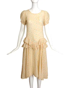 1920s Cotton Print Dress, Size-2