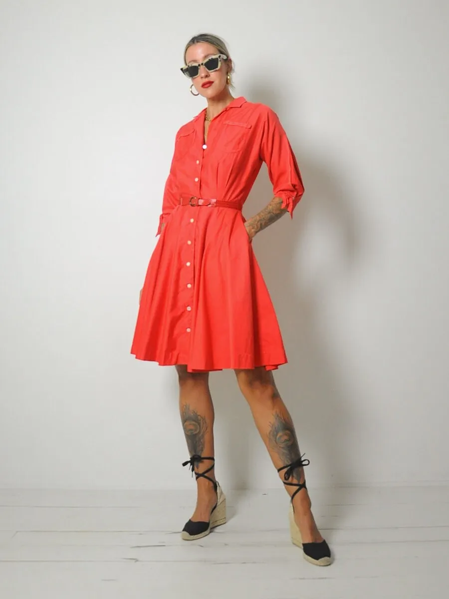 1950's Tomato Shirt Dress