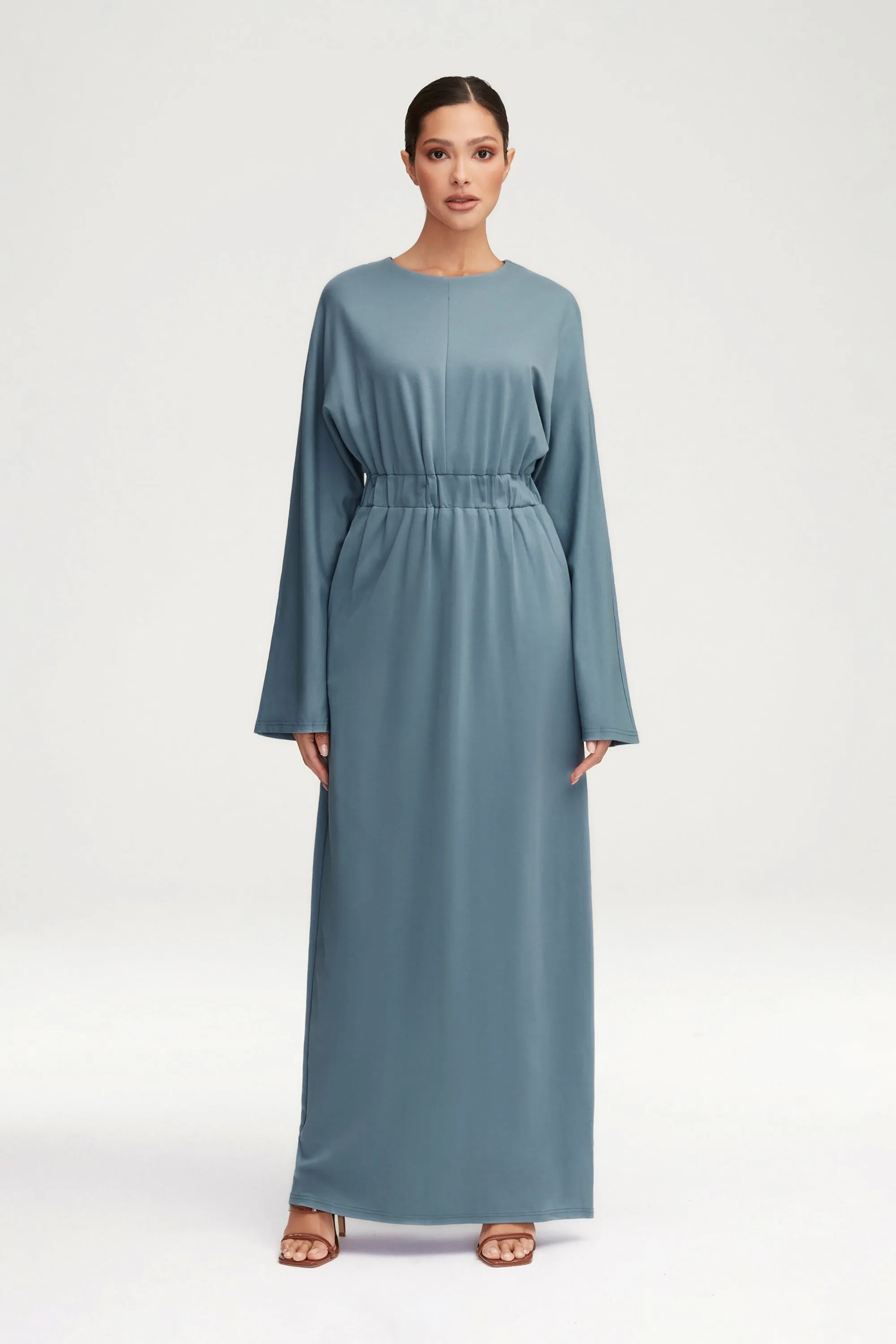 Adelynn Jersey Batwing Maxi Dress - Powder Blue