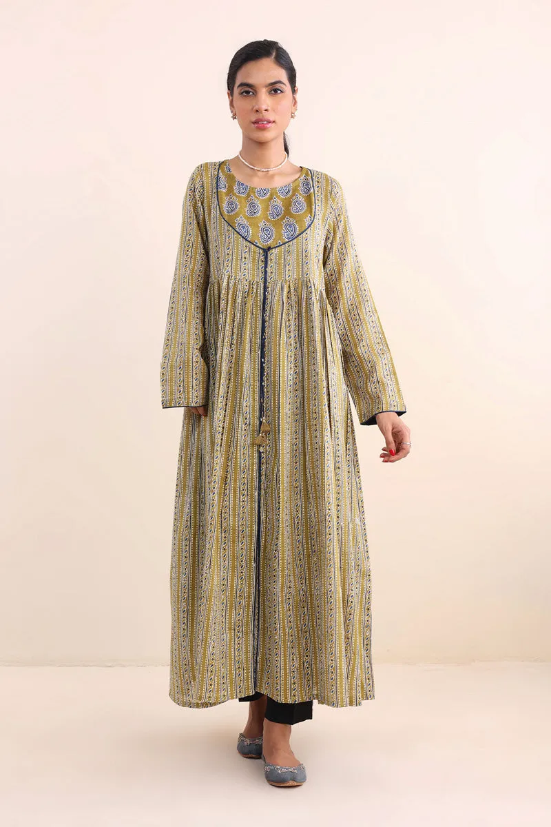 Ajrak Block Flared Ajrak dress