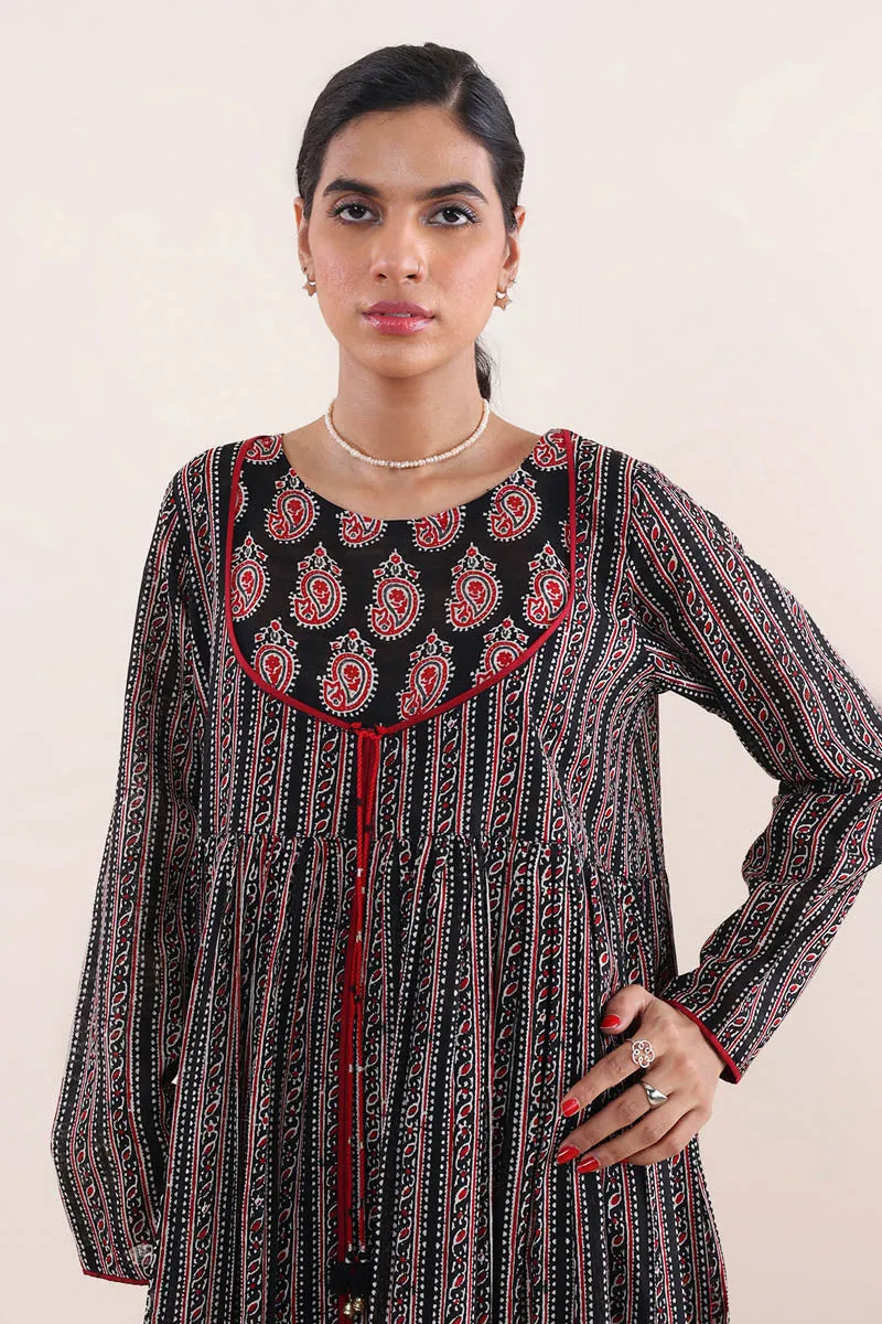 Ajrak Block Flared Ajrak dress