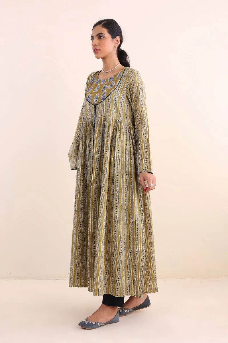 Ajrak Block Flared Ajrak dress