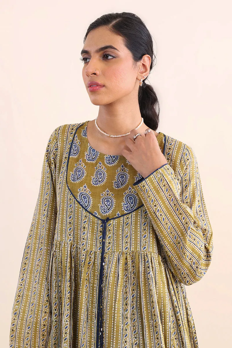 Ajrak Block Flared Ajrak dress