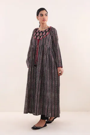 Ajrak Block Flared Ajrak dress