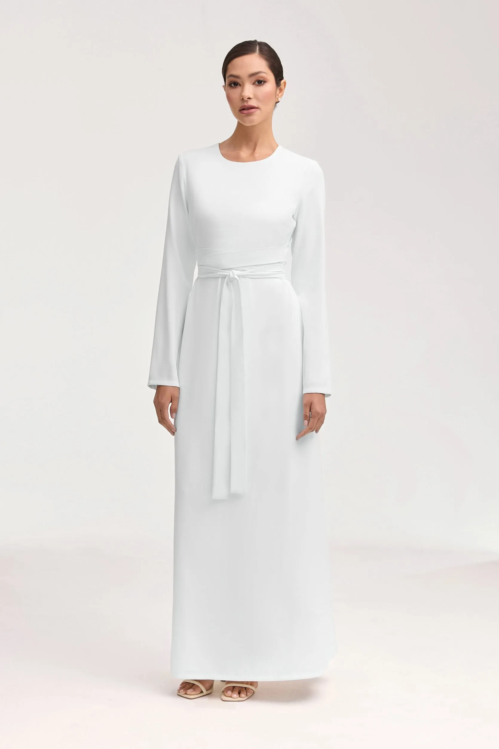 Asalah Wrap Waist Maxi Dress - White