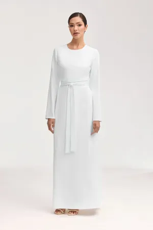 Asalah Wrap Waist Maxi Dress - White