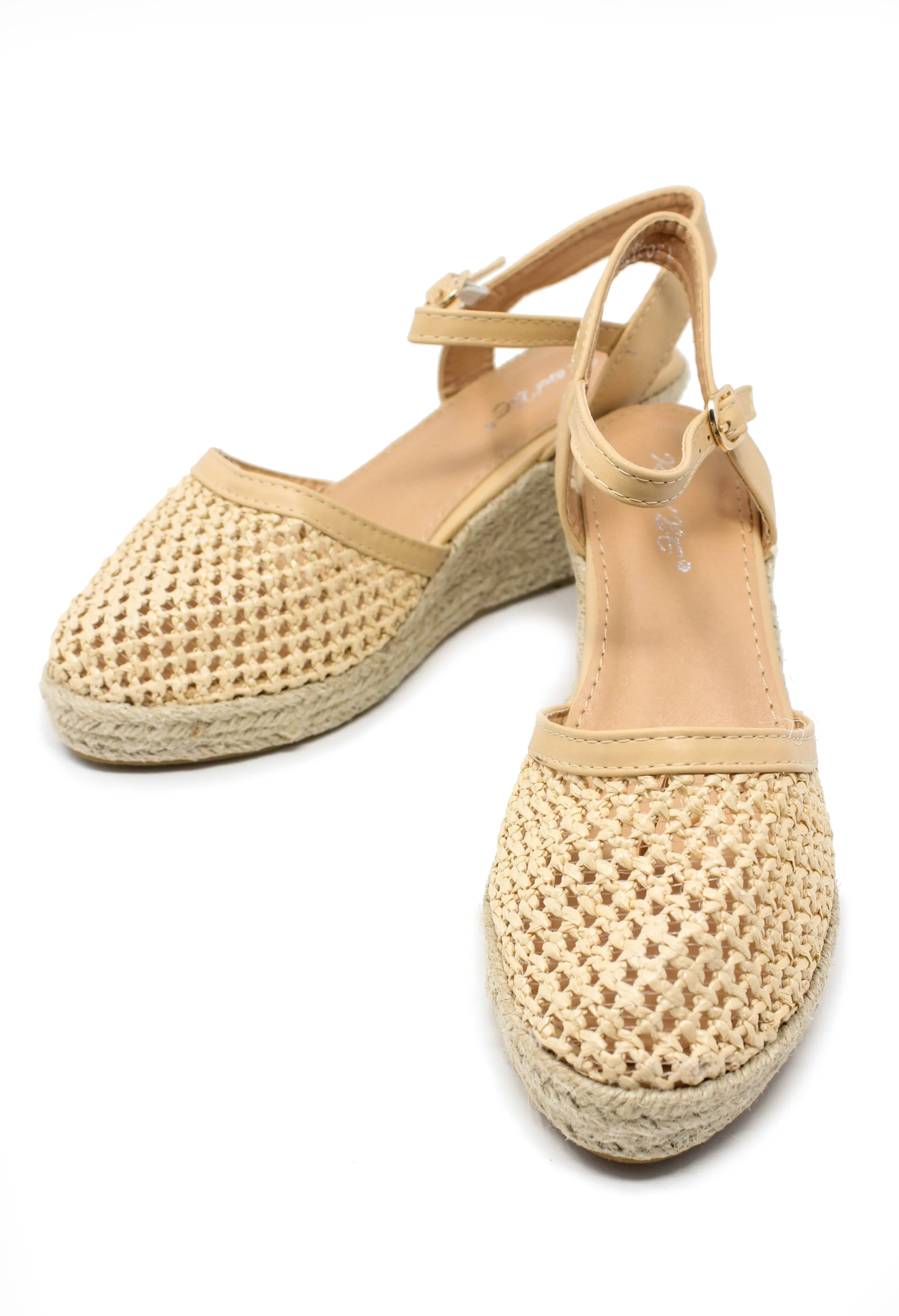 Beige Espadrille Wedge Sandal