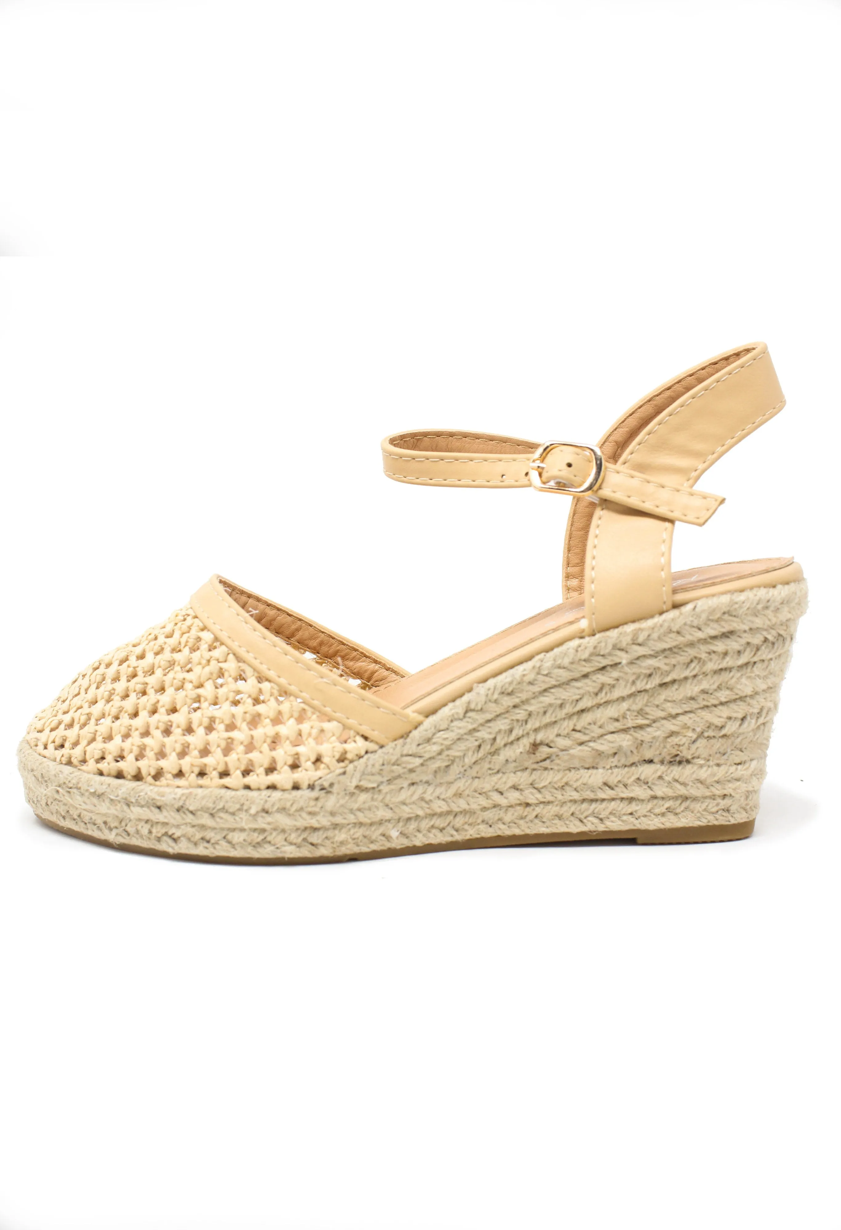 Beige Espadrille Wedge Sandal