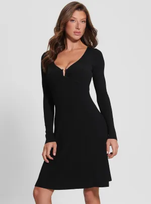 Black Olivia Knit Midi Dress