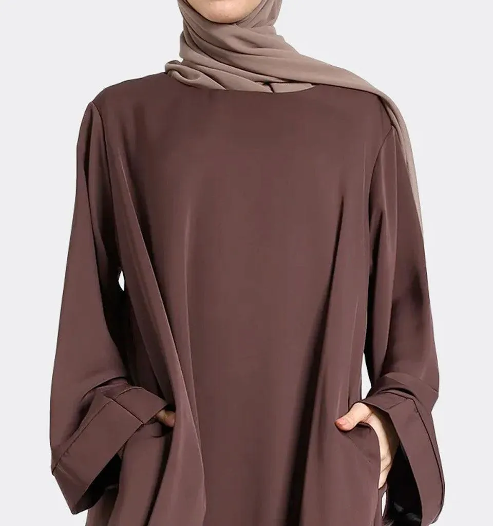 Chocolate Plain Abaya