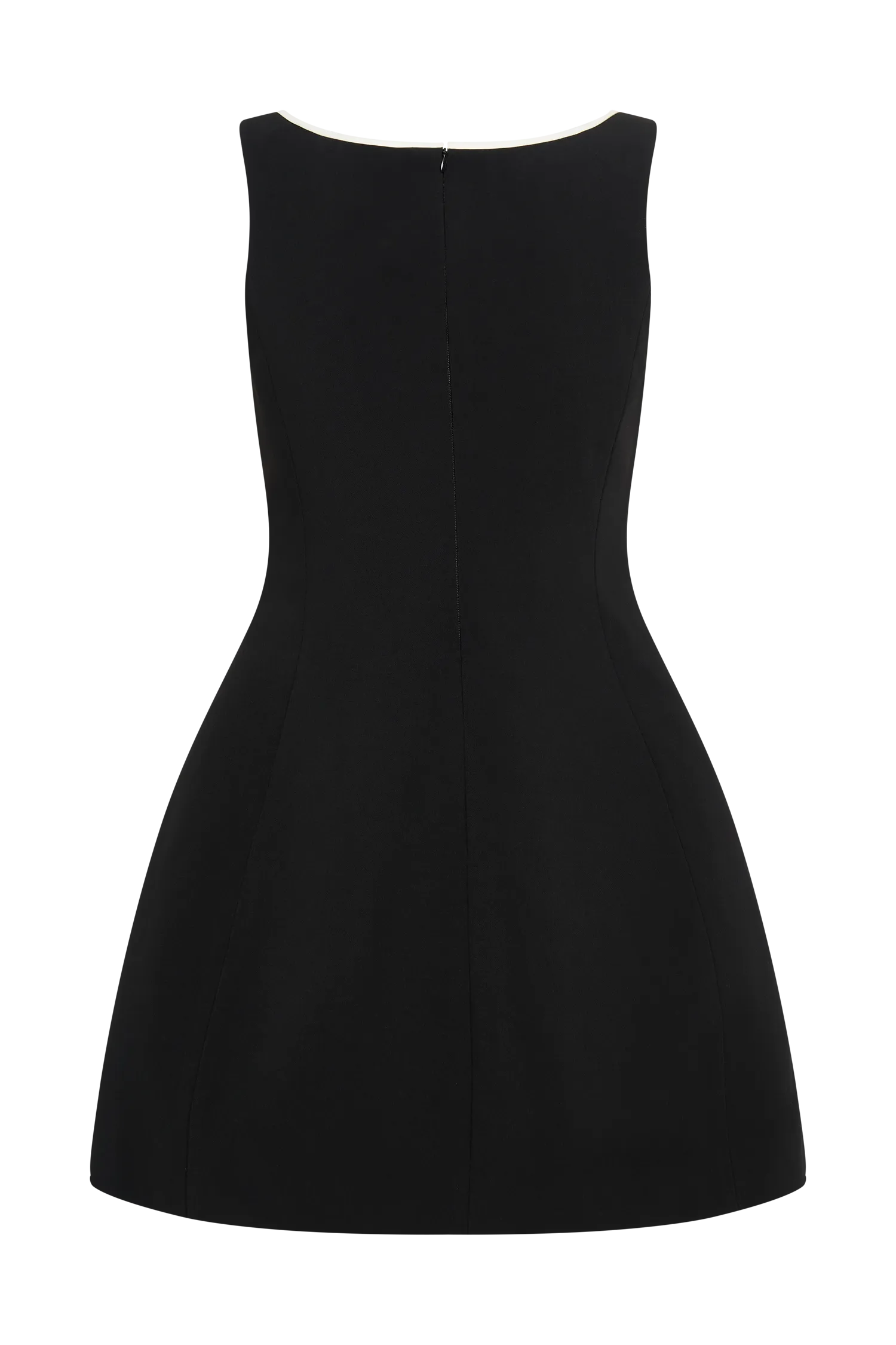 Evanna Sleeveless Contrast Suiting Mini Dress - Black