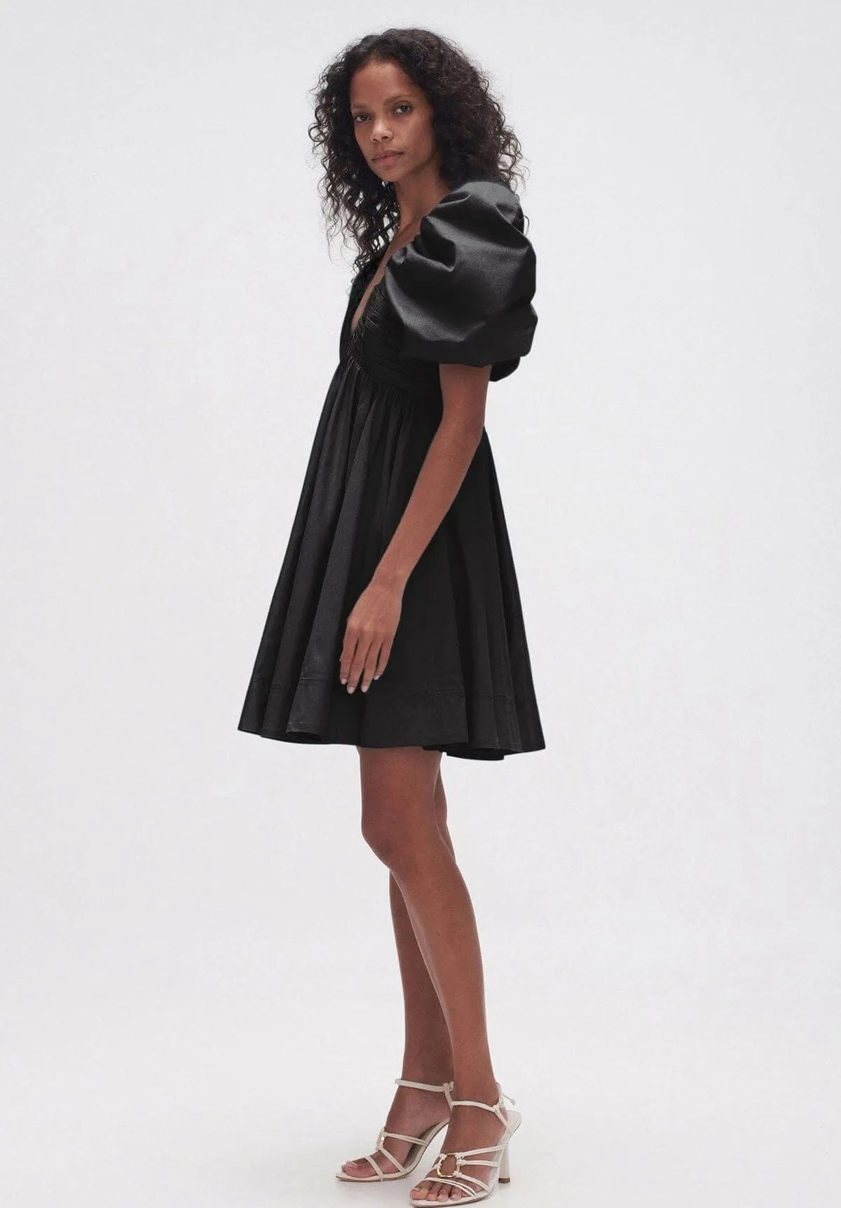 Gabrielle Plunge Mini Dress - Black