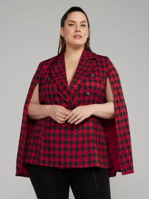 Houndstooth Cape Blazer