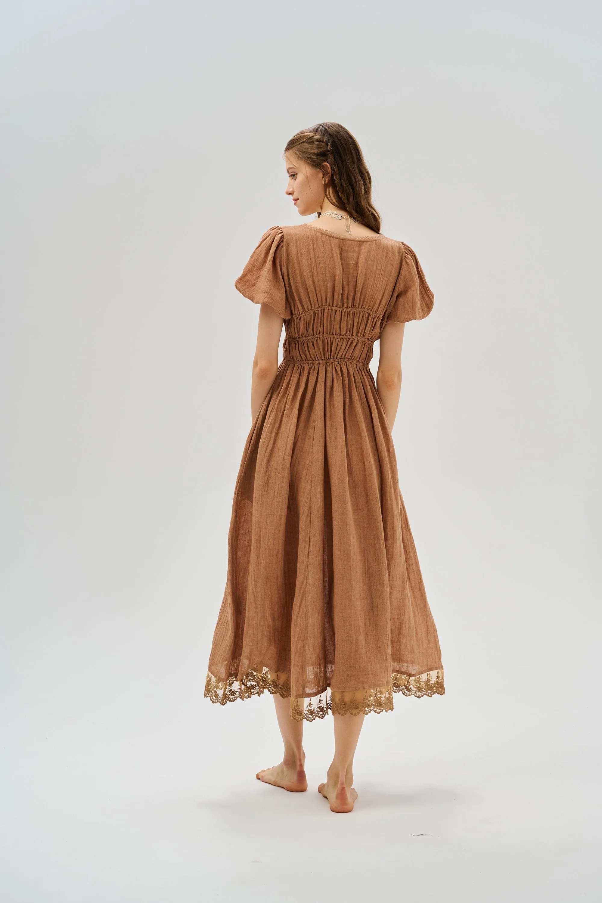 IRIS 23 | lace up linen dress