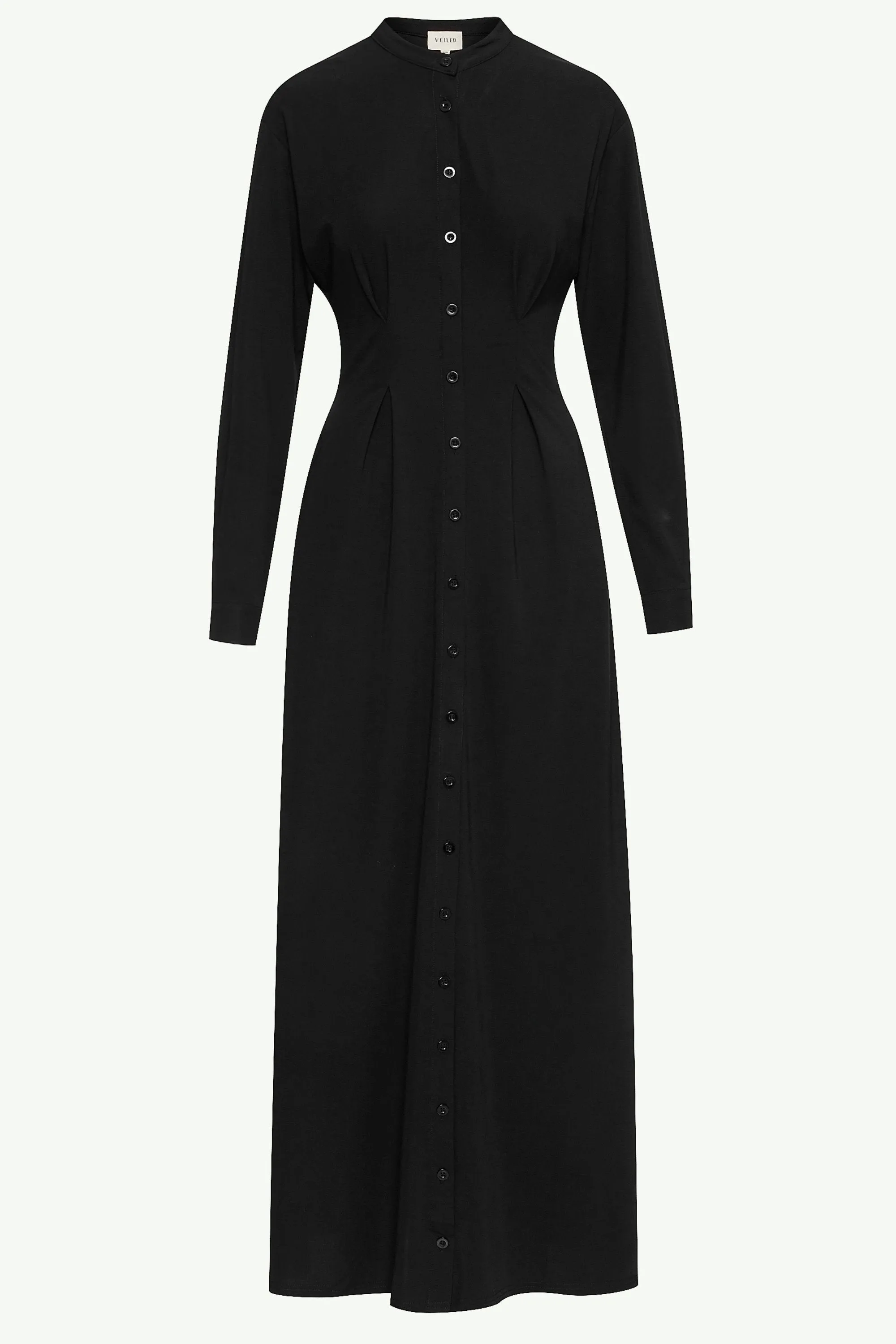 Ivy Jersey Button Down Maxi Dress - Black