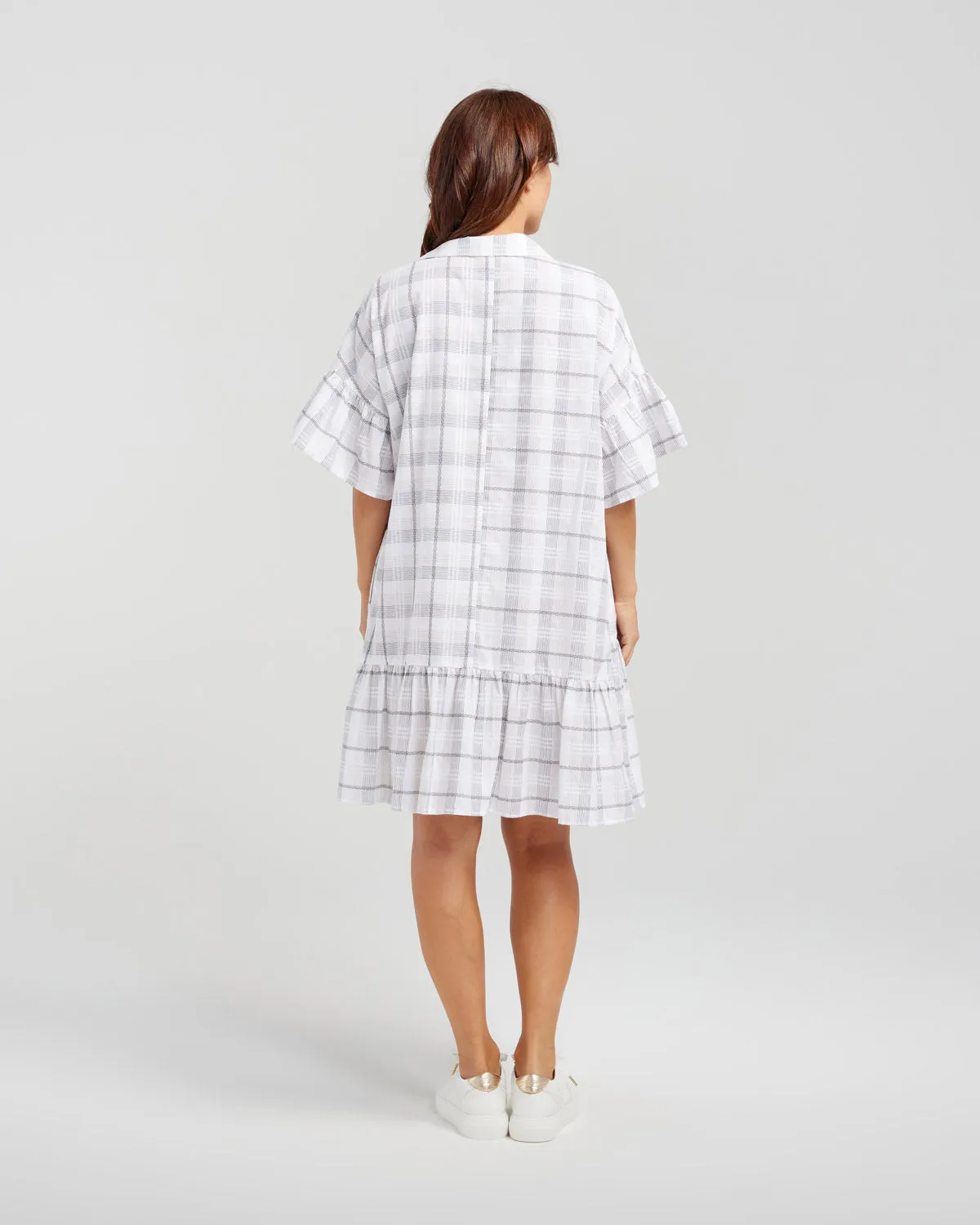 Kiera Dress Oat Plaid