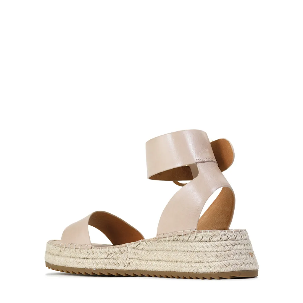 LARAH LEATHER ESPADRILLE SANDALS