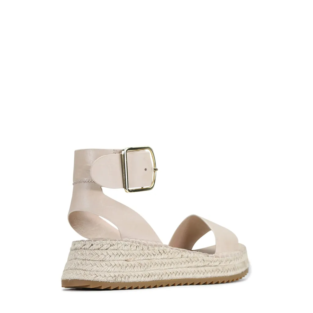 LARAH LEATHER ESPADRILLE SANDALS