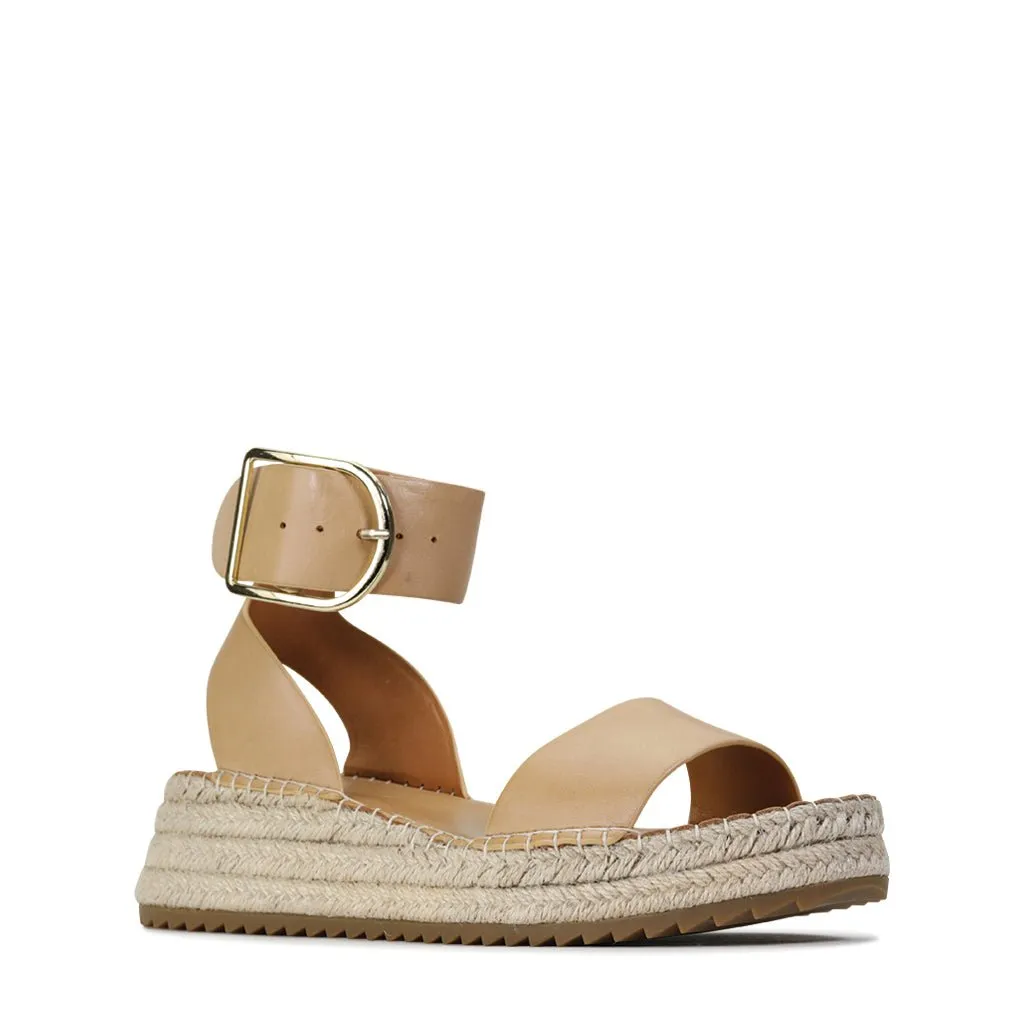 LARAH LEATHER ESPADRILLE SANDALS