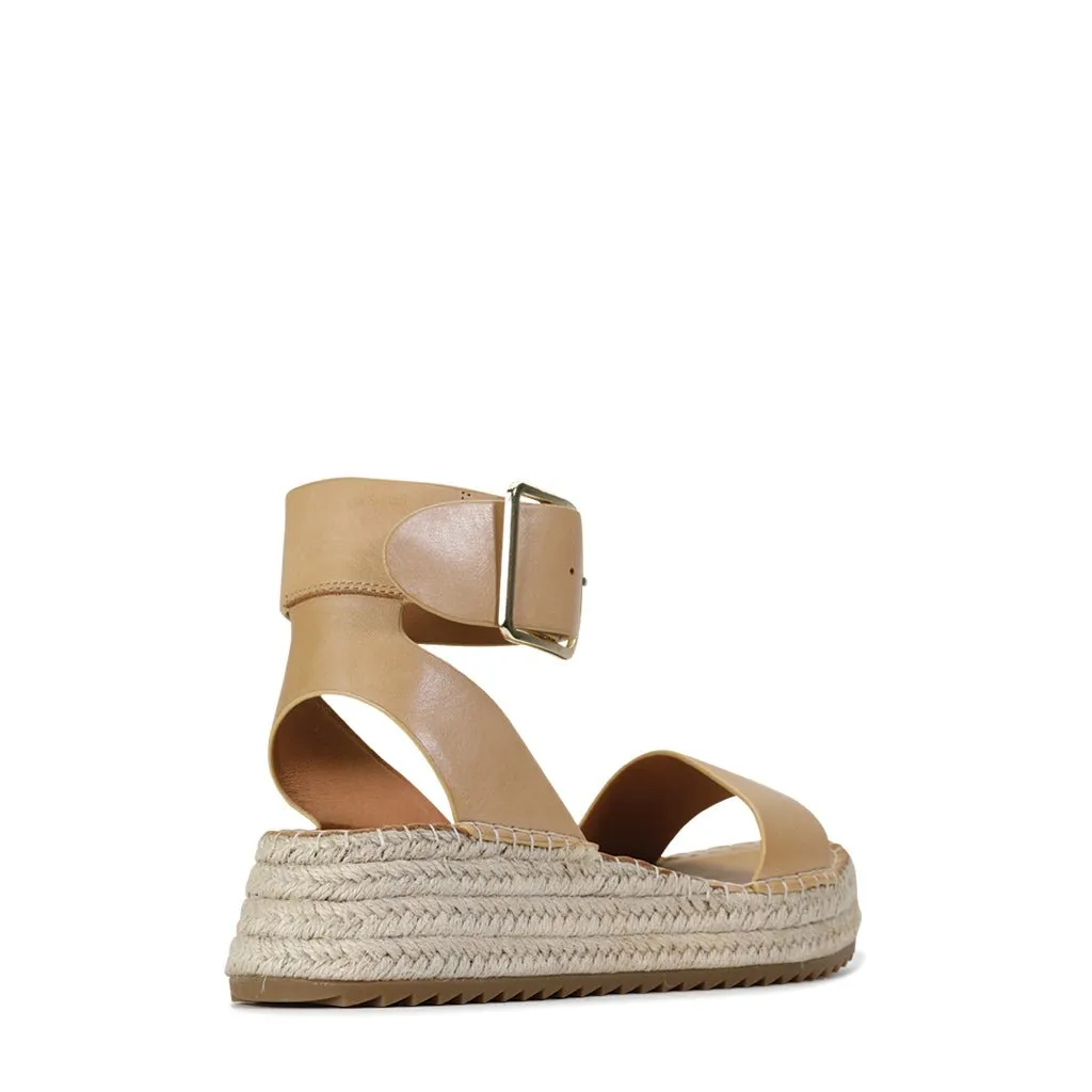 LARAH LEATHER ESPADRILLE SANDALS