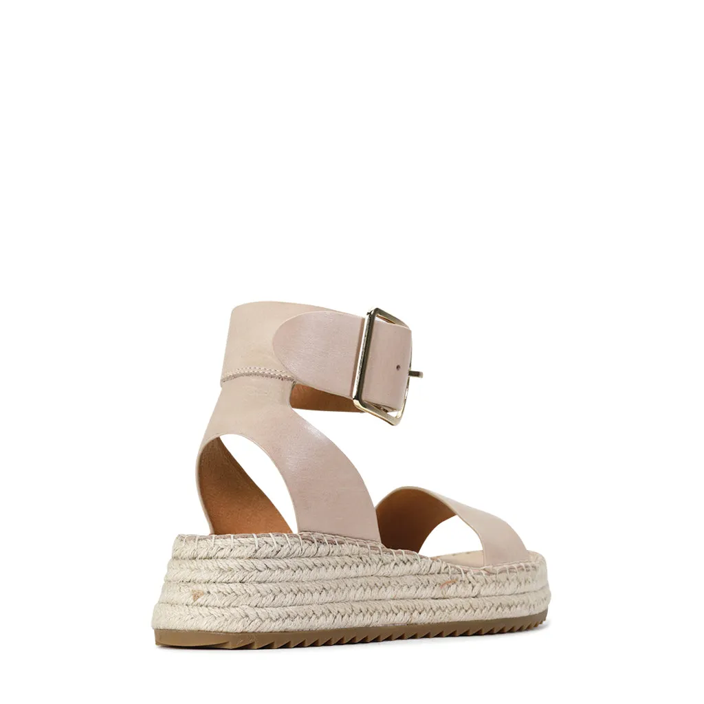 LARAH LEATHER ESPADRILLE SANDALS