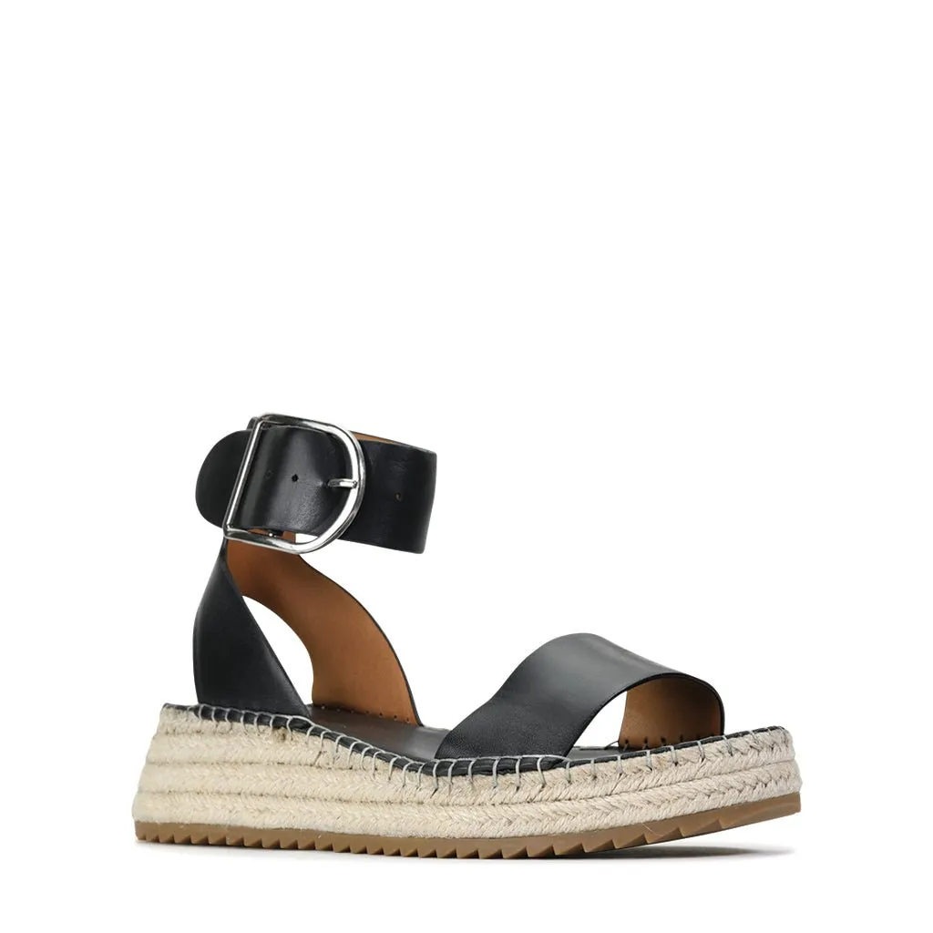 LARAH LEATHER ESPADRILLE SANDALS