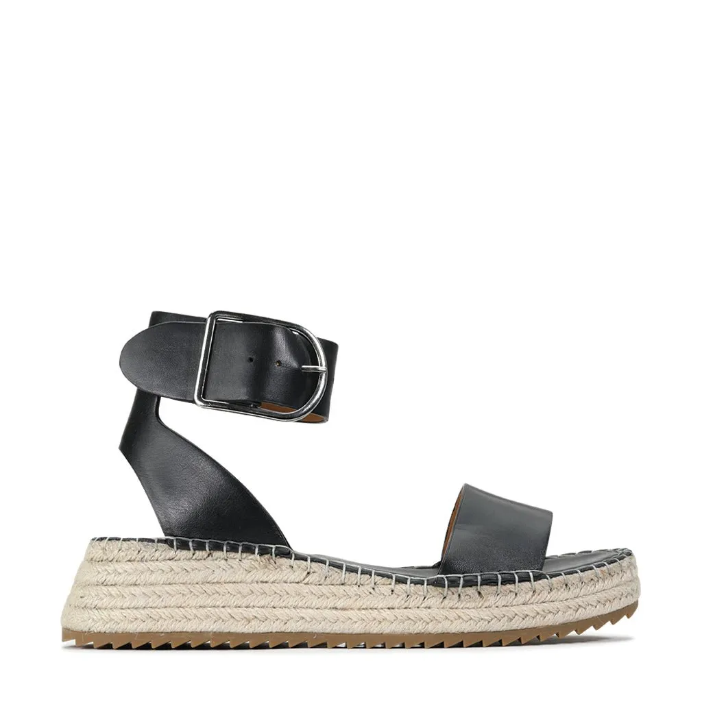 LARAH LEATHER ESPADRILLE SANDALS