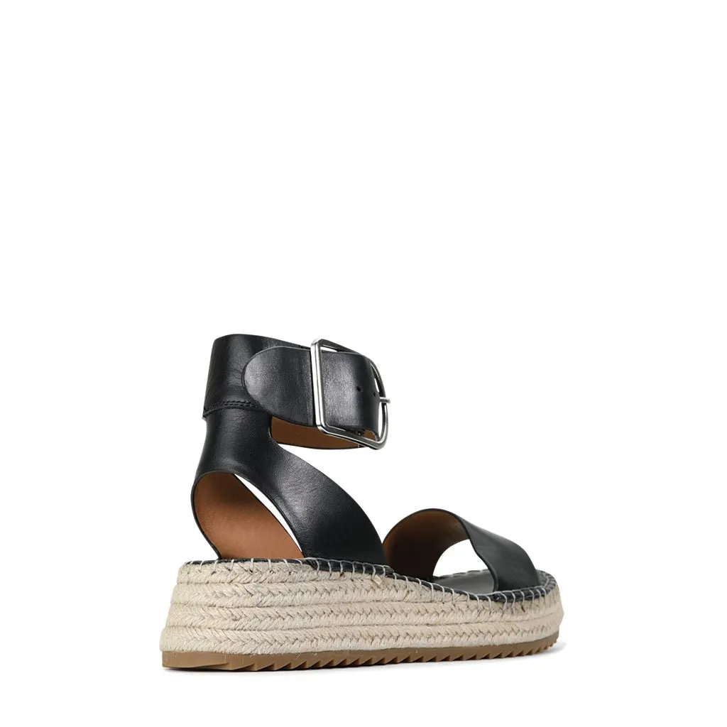 LARAH LEATHER ESPADRILLE SANDALS