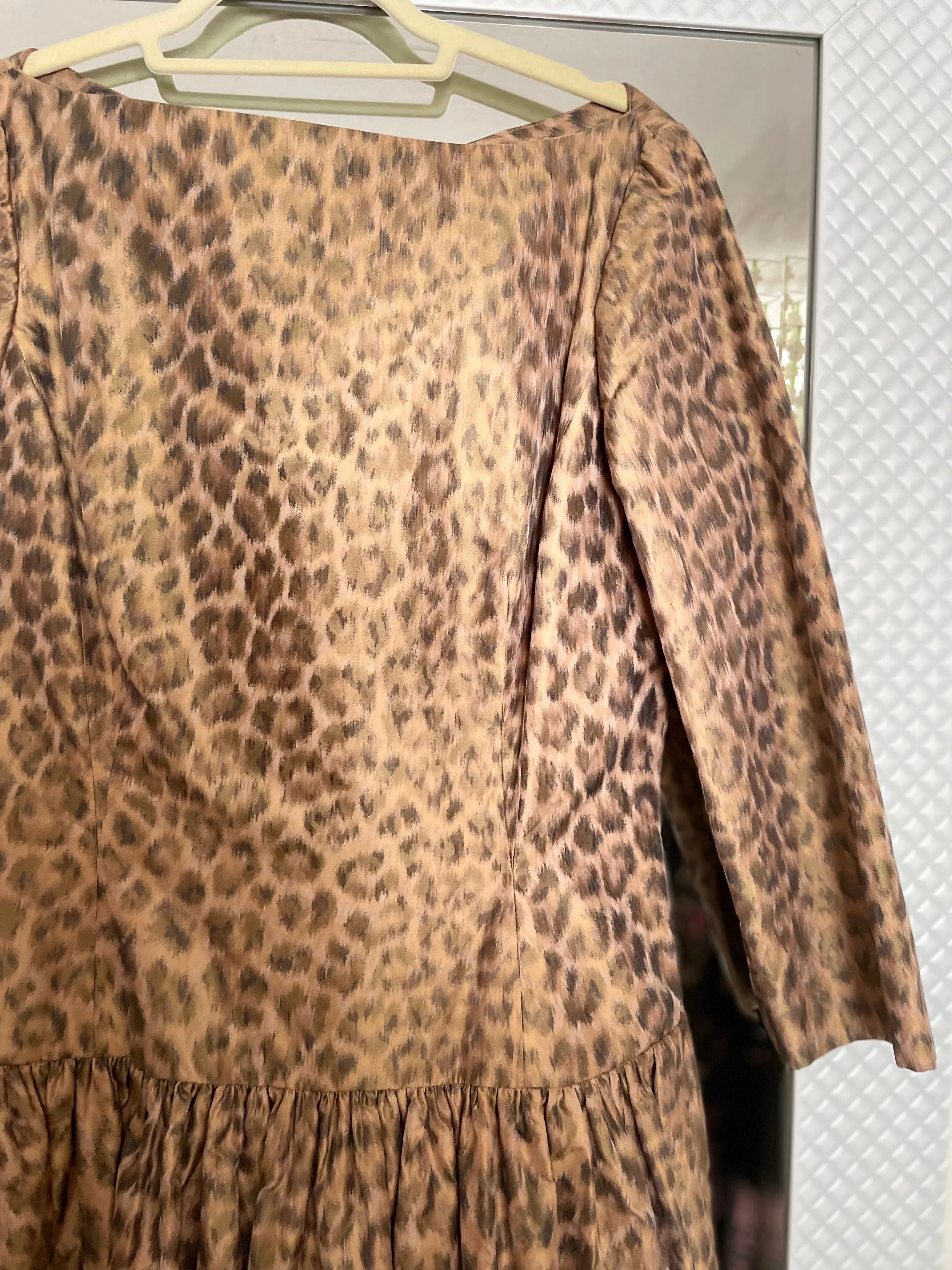 Leopard Print Taffeta Gown by Oscar de la Renta