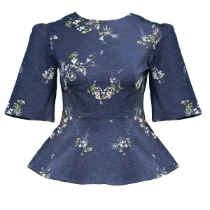 Lisa Top / Plum Floral Cotton