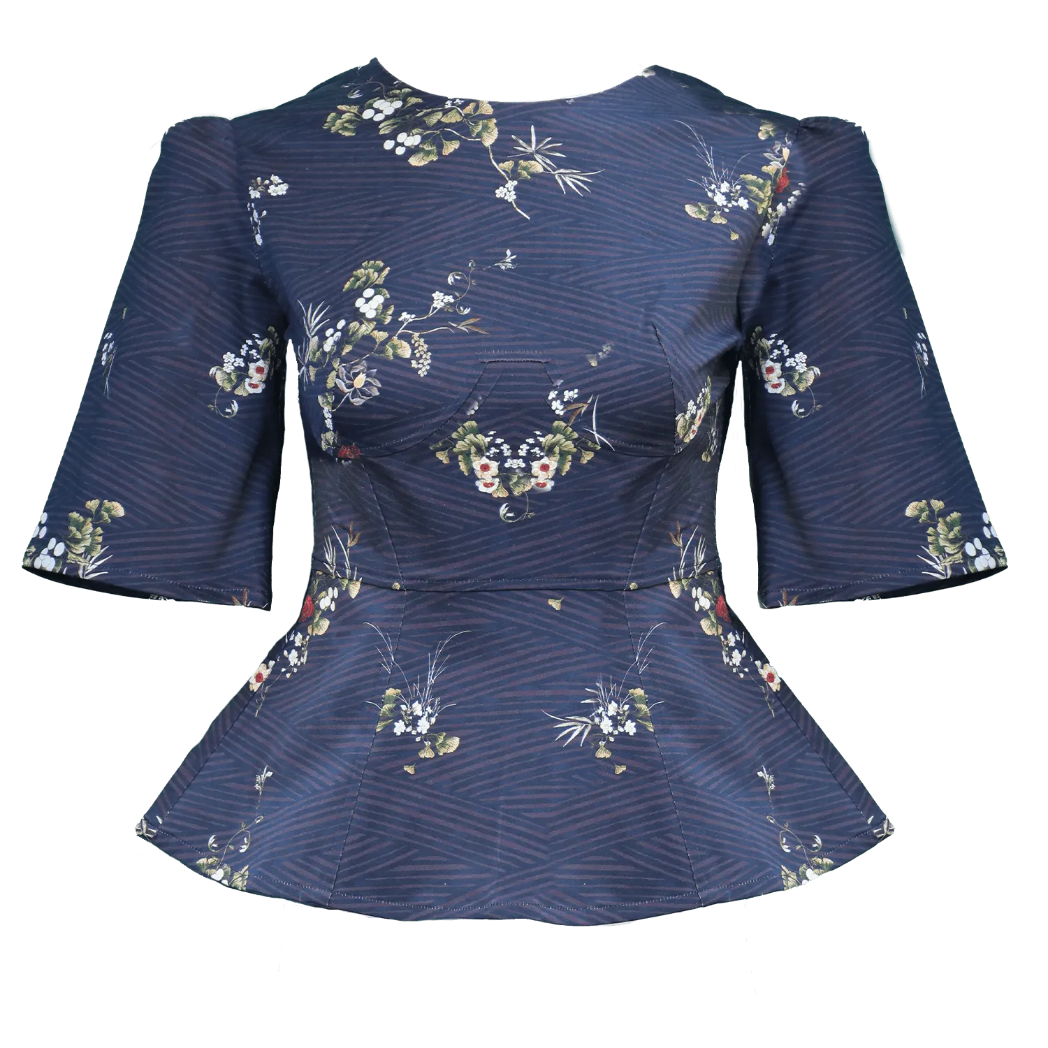 Lisa Top / Plum Floral Cotton