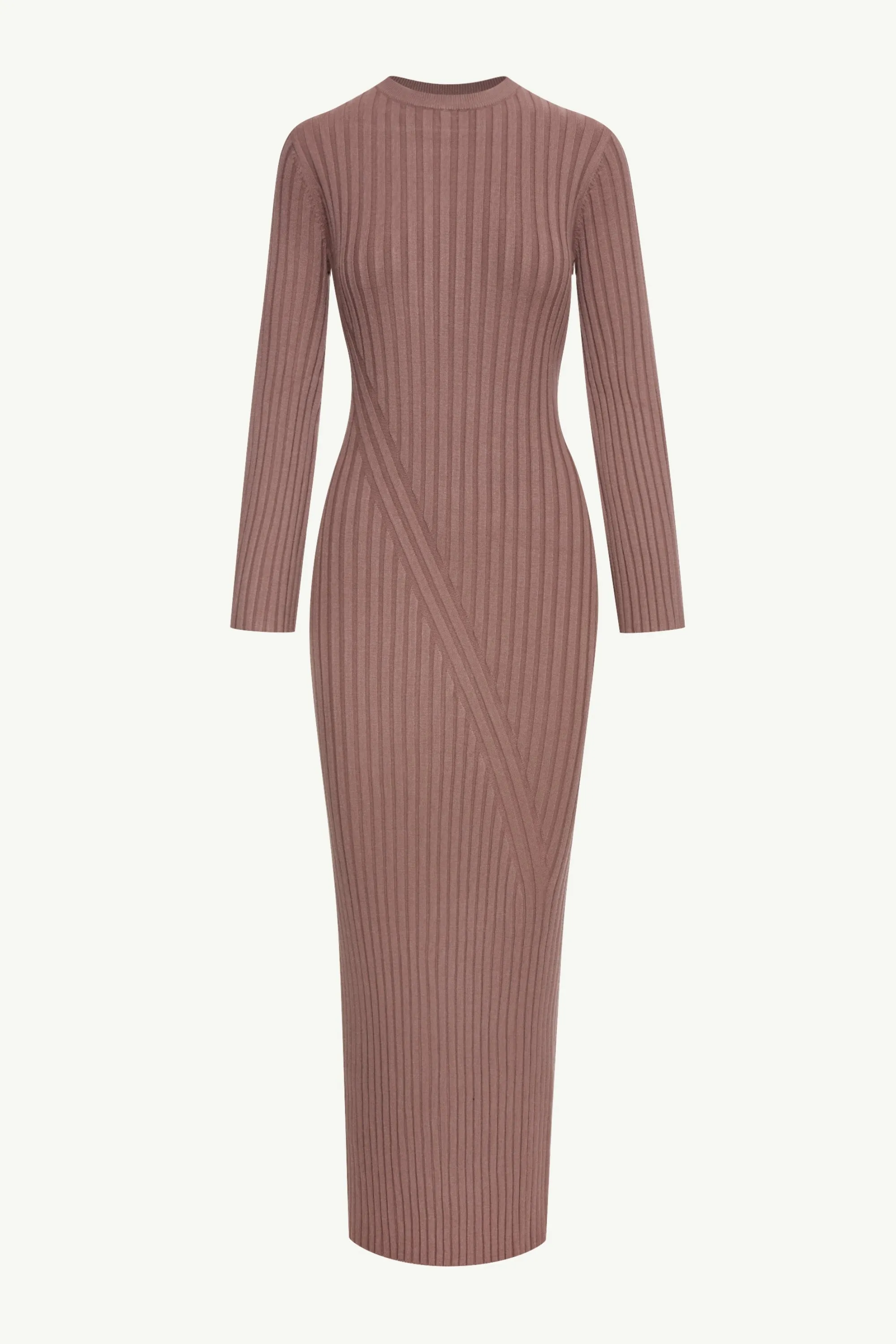 Melanie Ribbed Knit Maxi Dress - Taupe