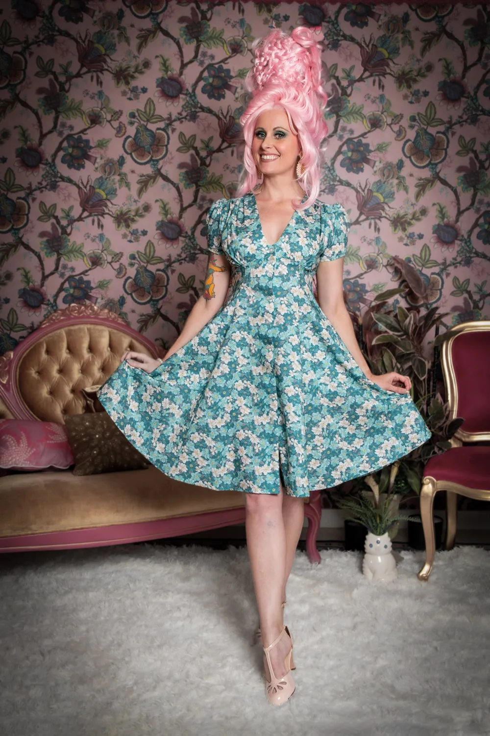 Millie Dress - Tea Time, Teal