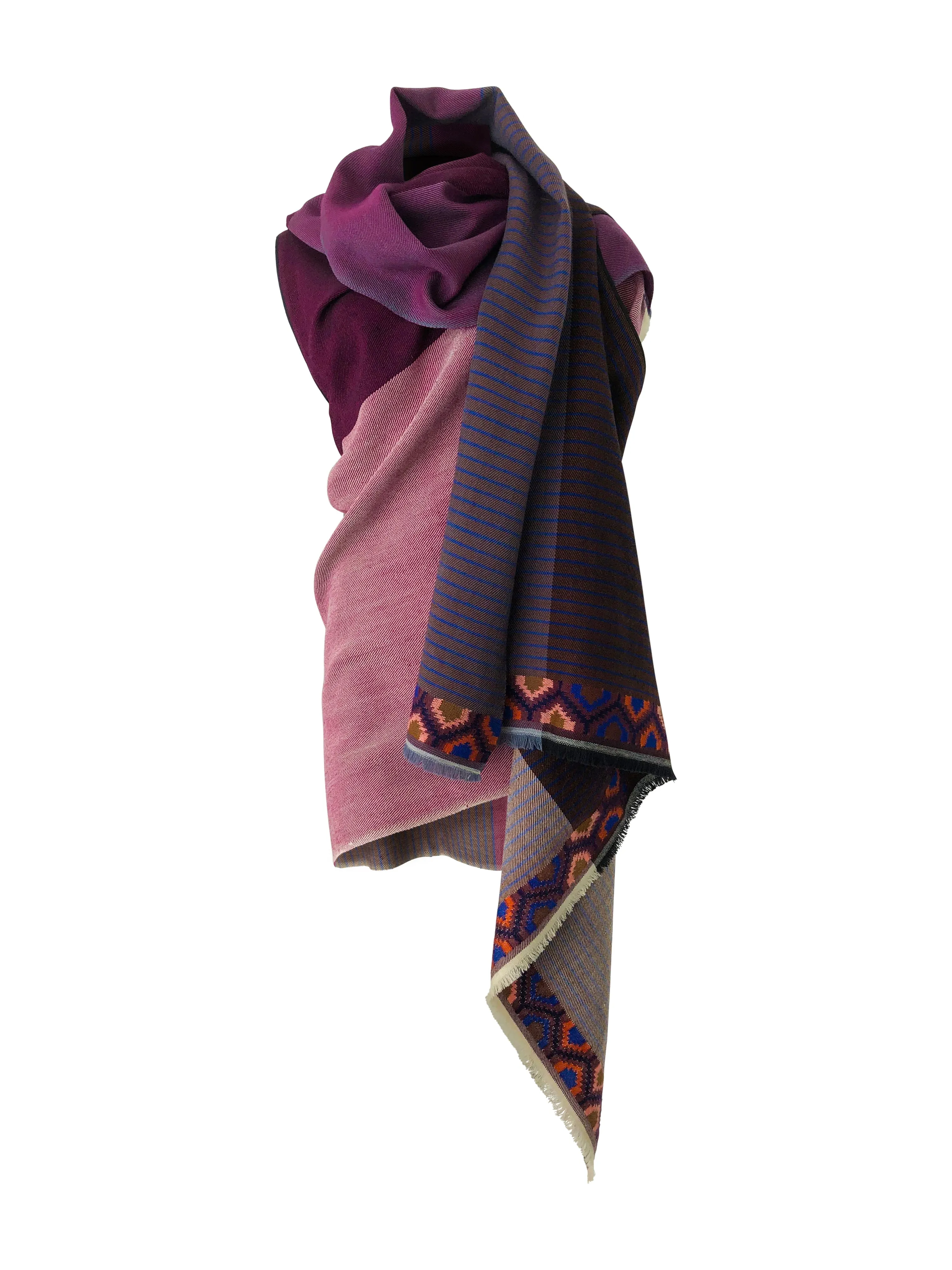 NEW! JULAHAS  Light Wool Cape Fusion Plum