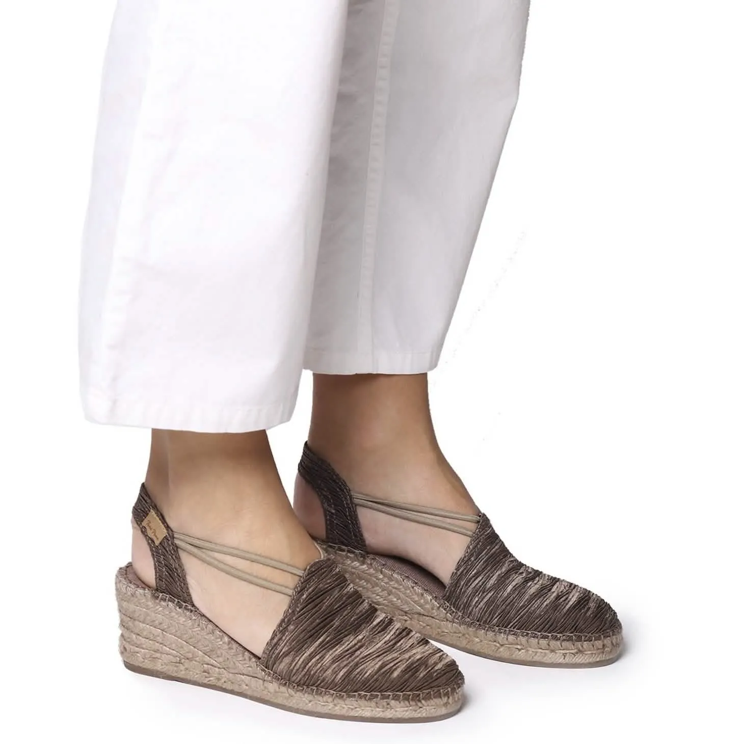 Plain Cotton Blend Wedge Espadrille for Women - Tania-PL