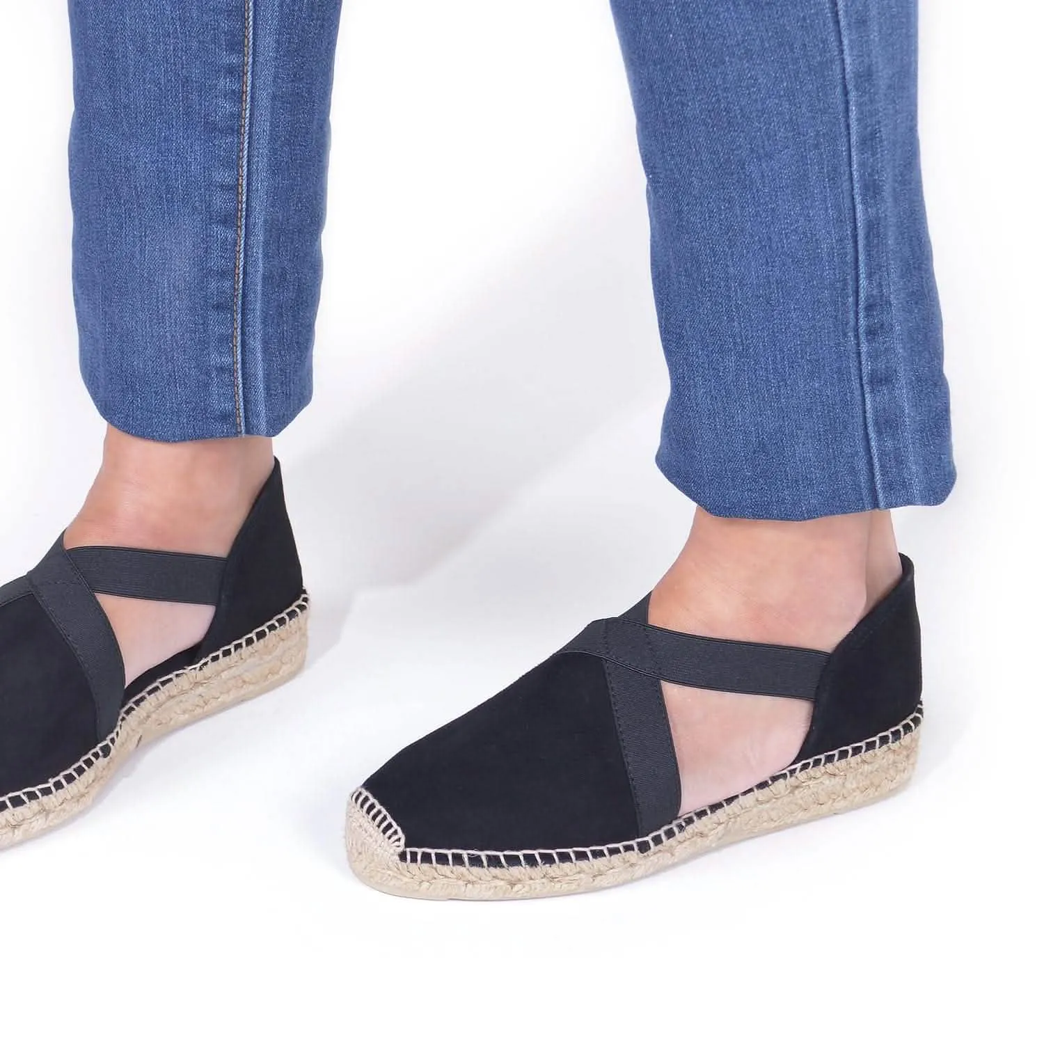 Plain Suede Leather Wedge Espadrille for Women - Enar-A