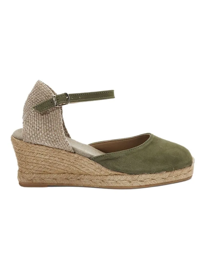 Plain Suede Leather Wedge Espadrille for Women - Lloret-5