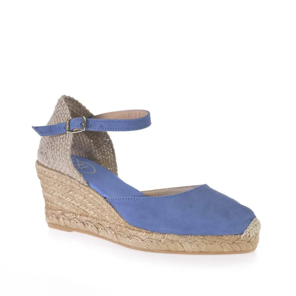 Plain Suede Leather Wedge Espadrille for Women - Lloret-5