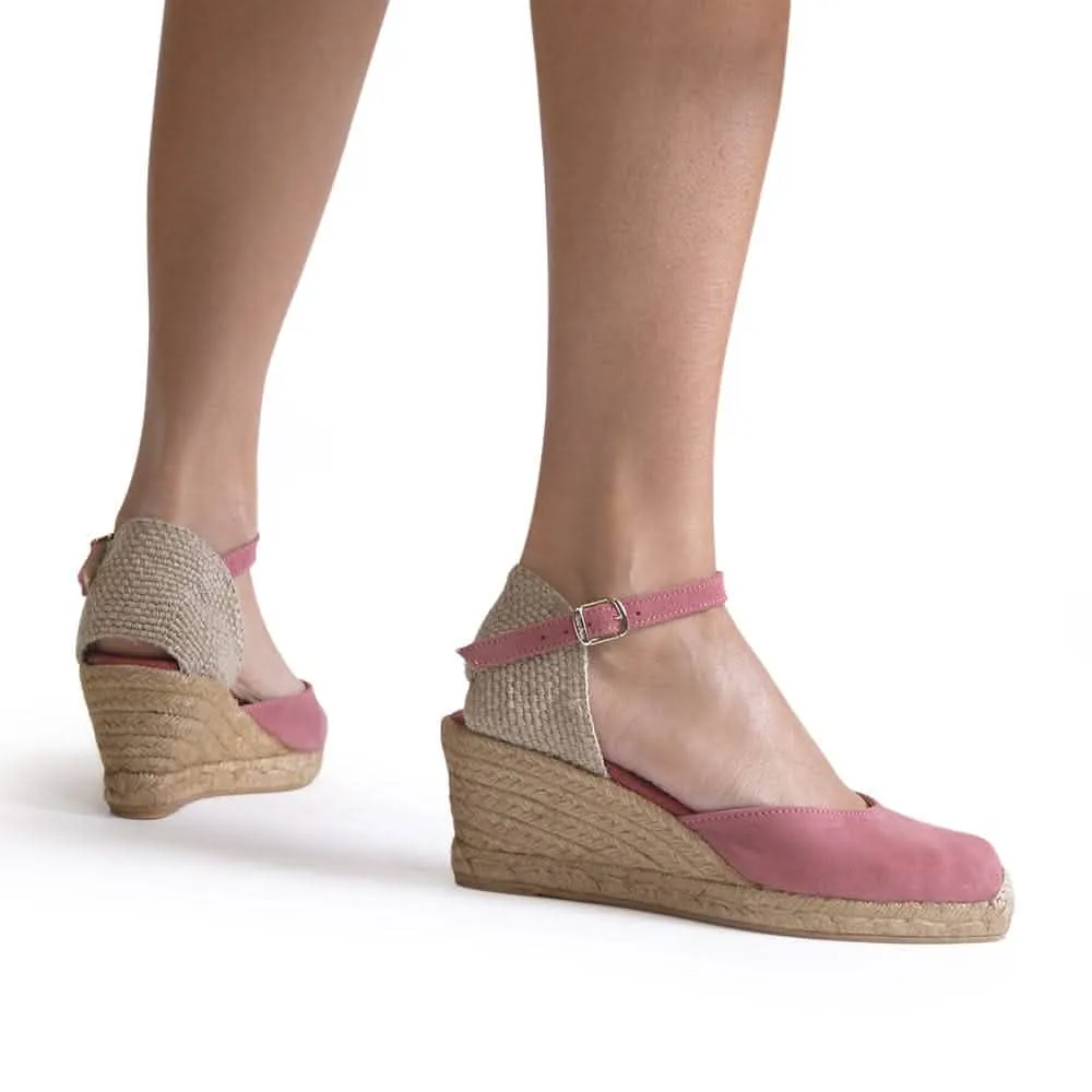 Plain Suede Leather Wedge Espadrille for Women - Lloret-5