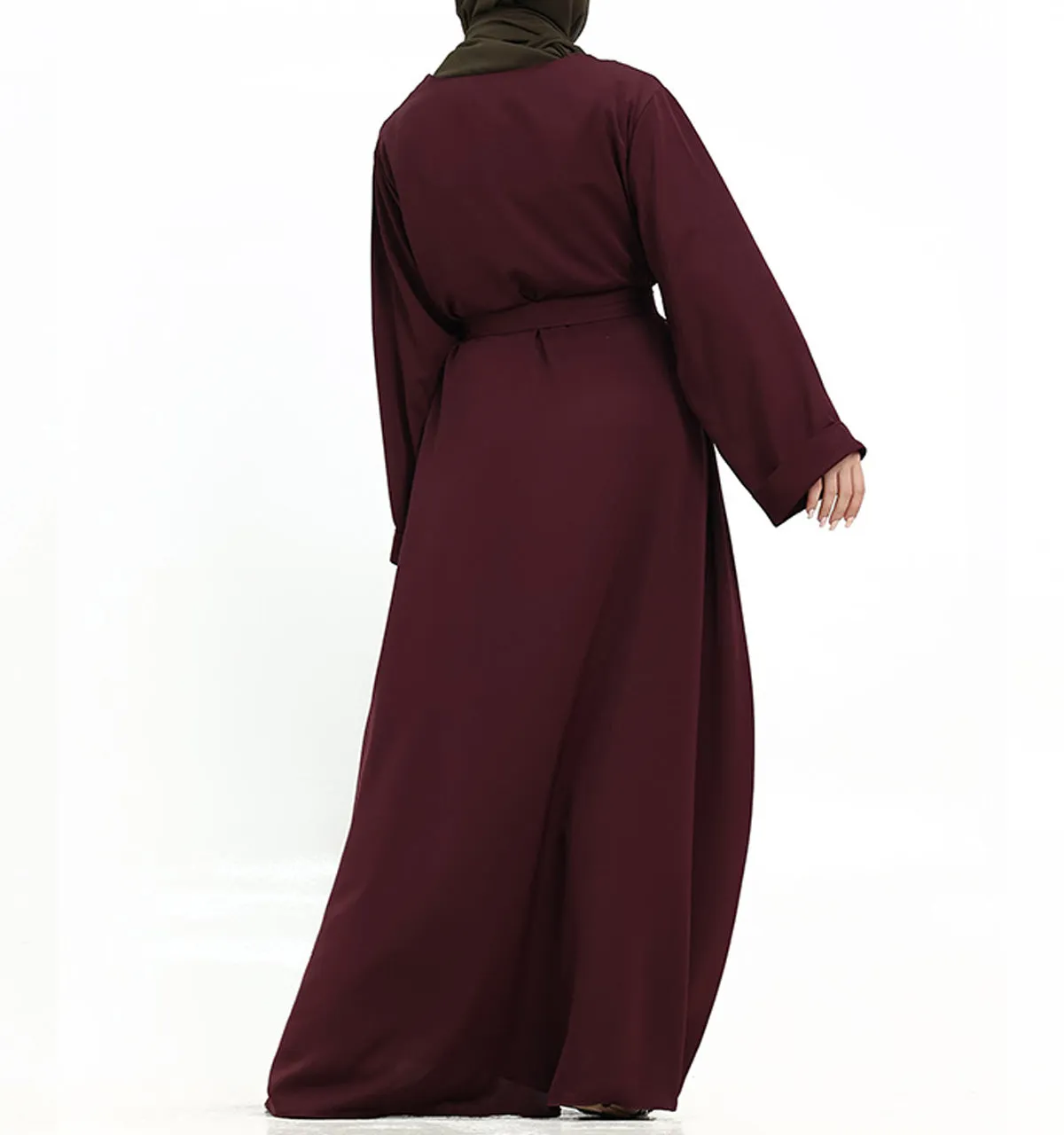 Plum Cuff Plain Abaya