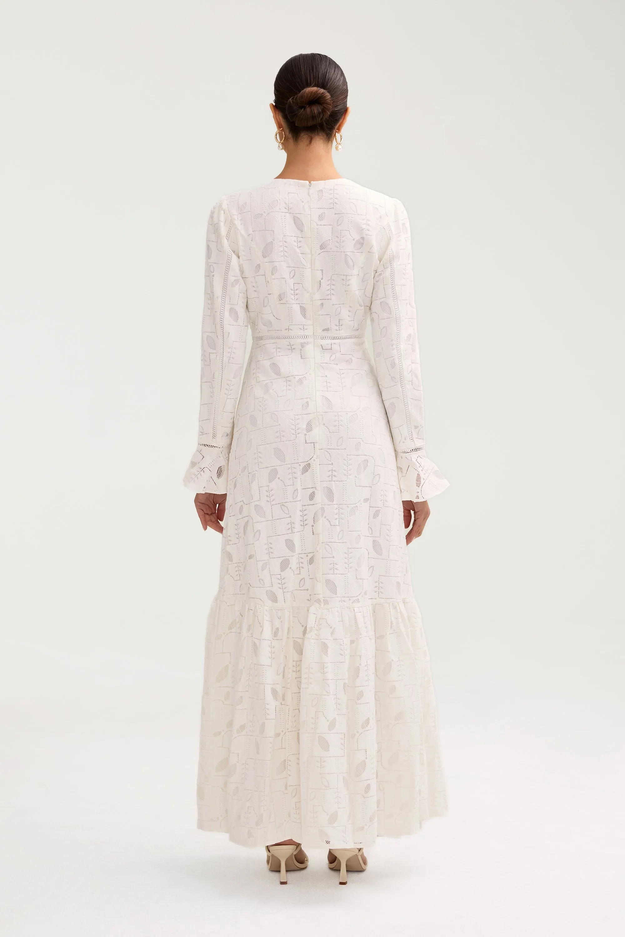 Rayaa White Lace Maxi Dress