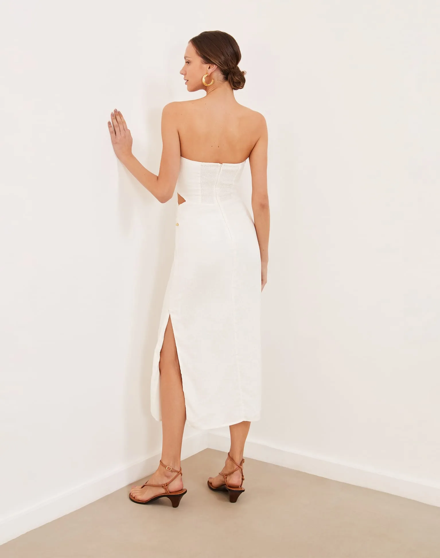 Sonny Detail Midi Dress - Off White