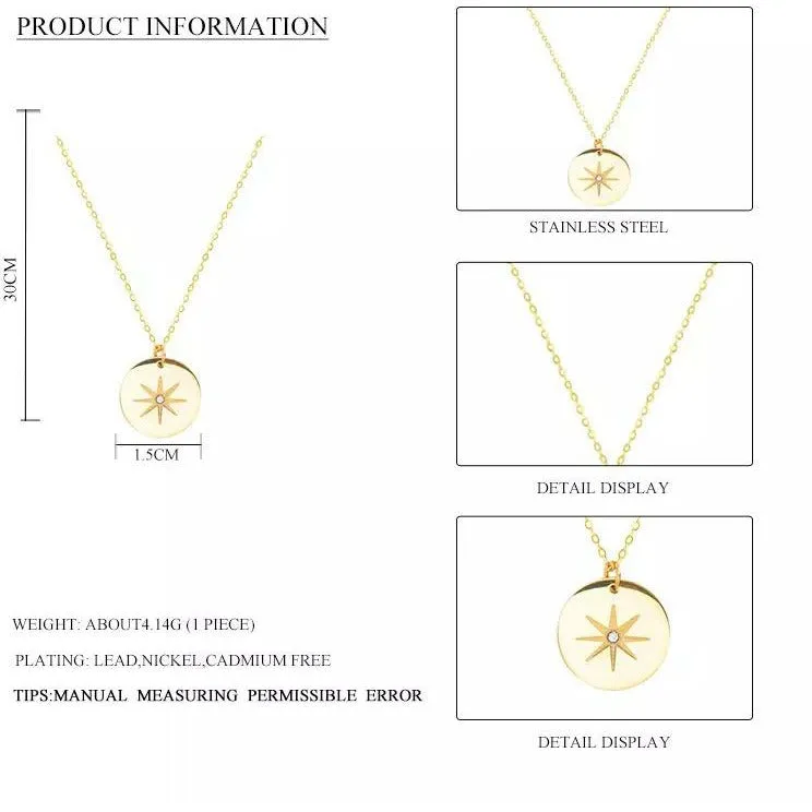 Star-Ry Gold Stainless Steel Necklace