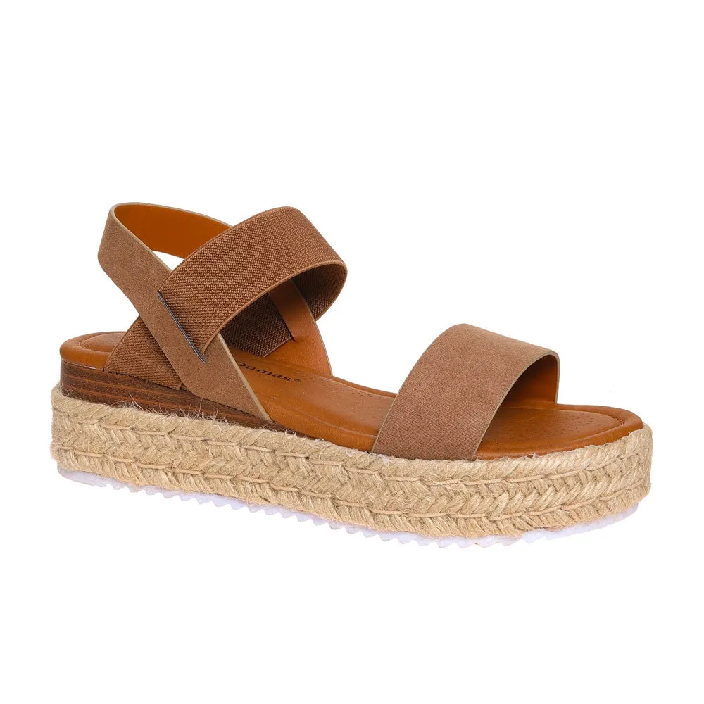 Suede Strap Wedge Sandal- Taupe