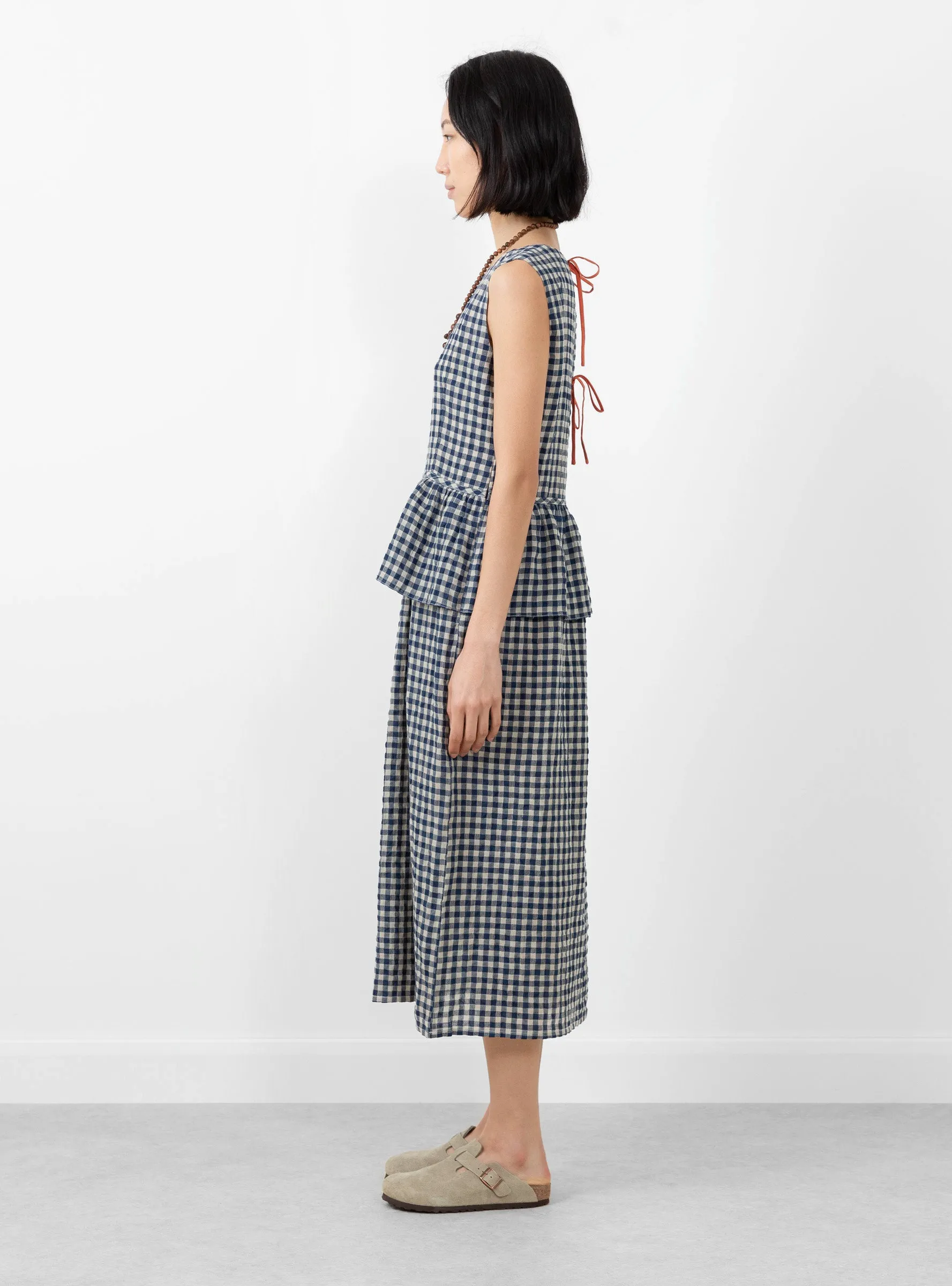 Tear Dress Navy Check