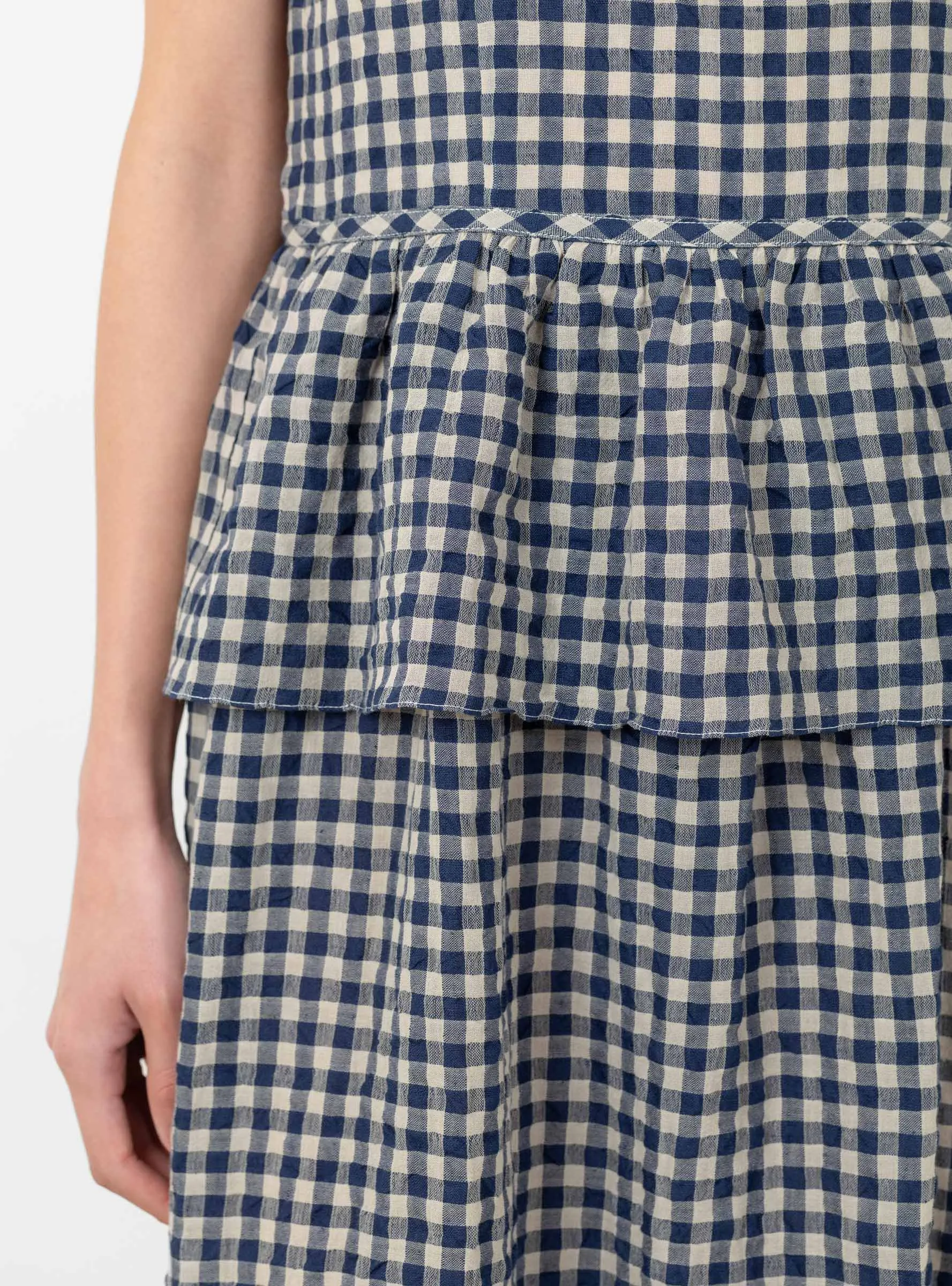 Tear Dress Navy Check