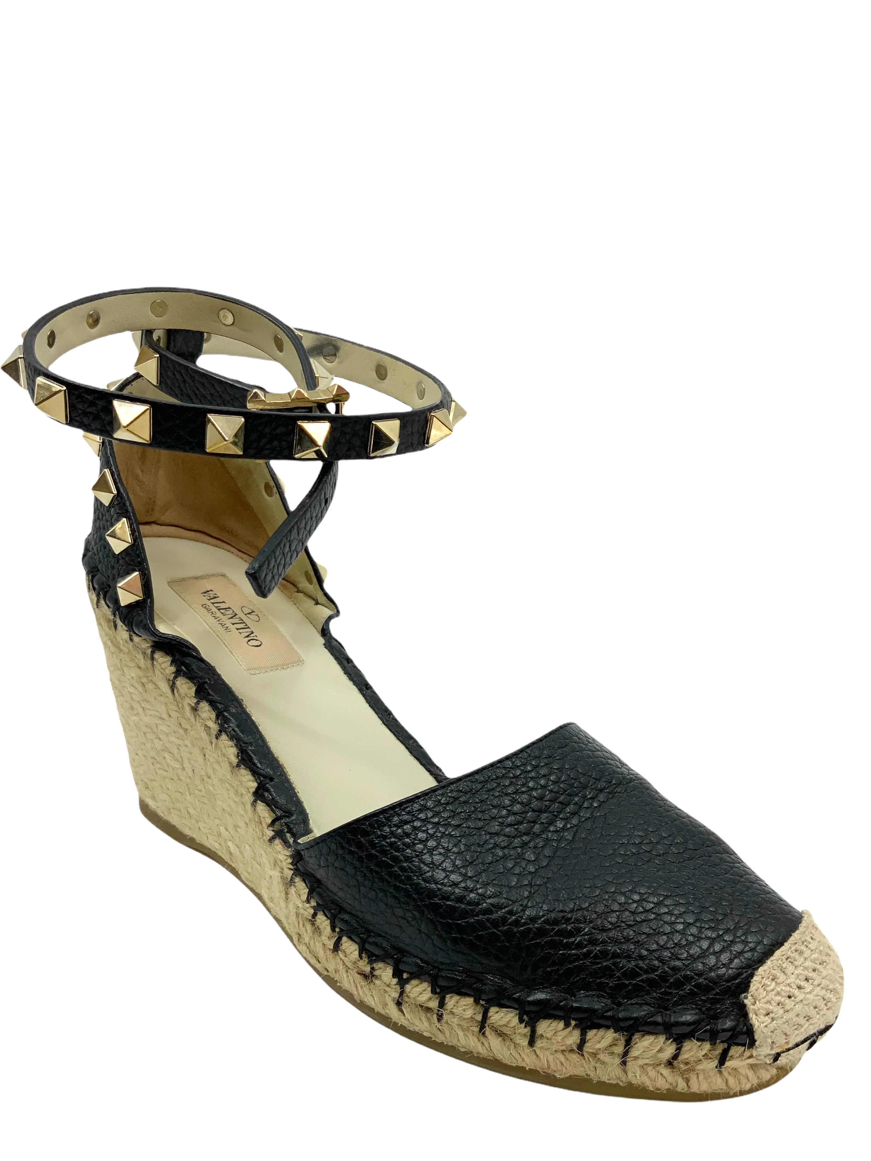 Valentino Rockstud Espadrille Wedges Size 6